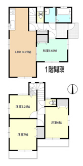 【間取り】 | 所沢市荒幡　平成2１年築 | 4LDK／土地面積:121.82ｍ2／建物面積:89.84ｍ2