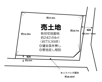 【土地図】 | 有効土地面積約73.39坪！夢のマイホームを実現してくださいね♪