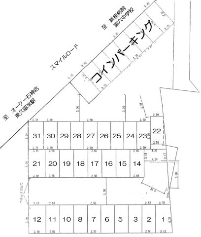 新井第2駐車場の区画図