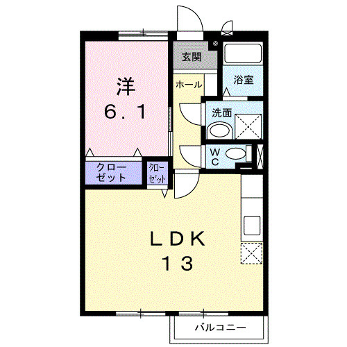 オークヒルズ　Ｂの間取り|使い勝手の良い間取りです♪