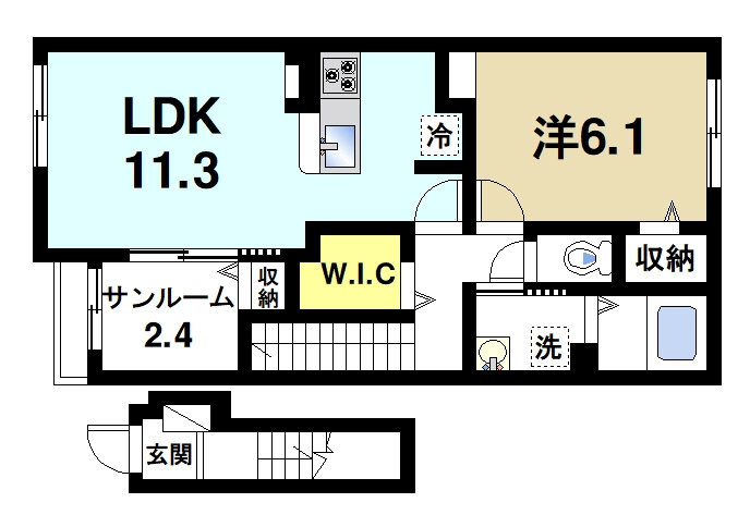 Ｒｅｇｕｌｕｓの間取り|1LDKの間取り