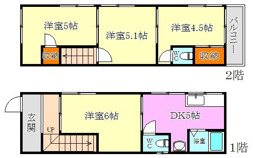 磯馴町４丁目貸家の間取り