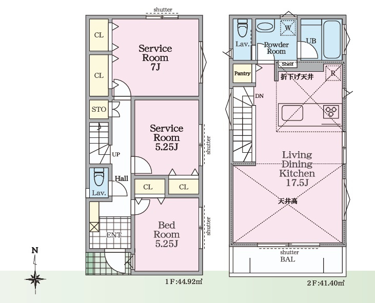 茅ヶ崎市下町屋2丁目　新築戸建　3号棟の間取り|1LDK+2S☆