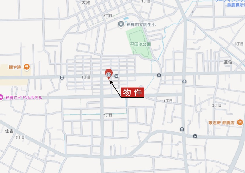 鈴鹿市住吉1丁目の地図|広域Map