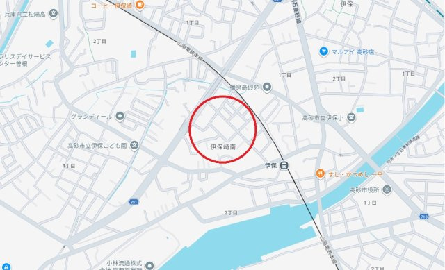 高砂市伊保崎南　　山陽電鉄「伊保駅」徒歩4分の地図