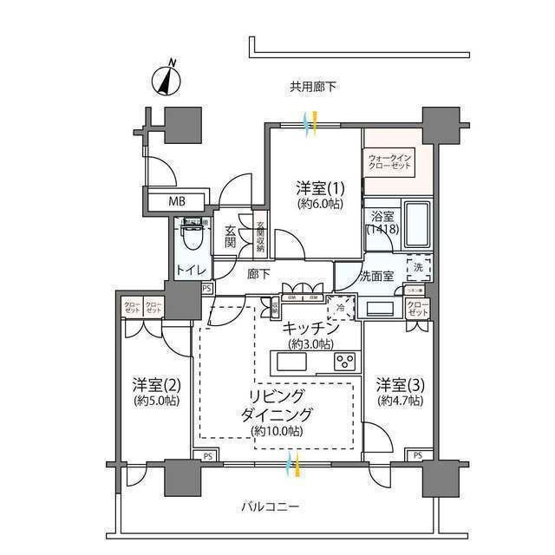 【間取り】 | リーフィアタワー海老名アクロスコート(リーフィアタワーエビナアクロスコート)