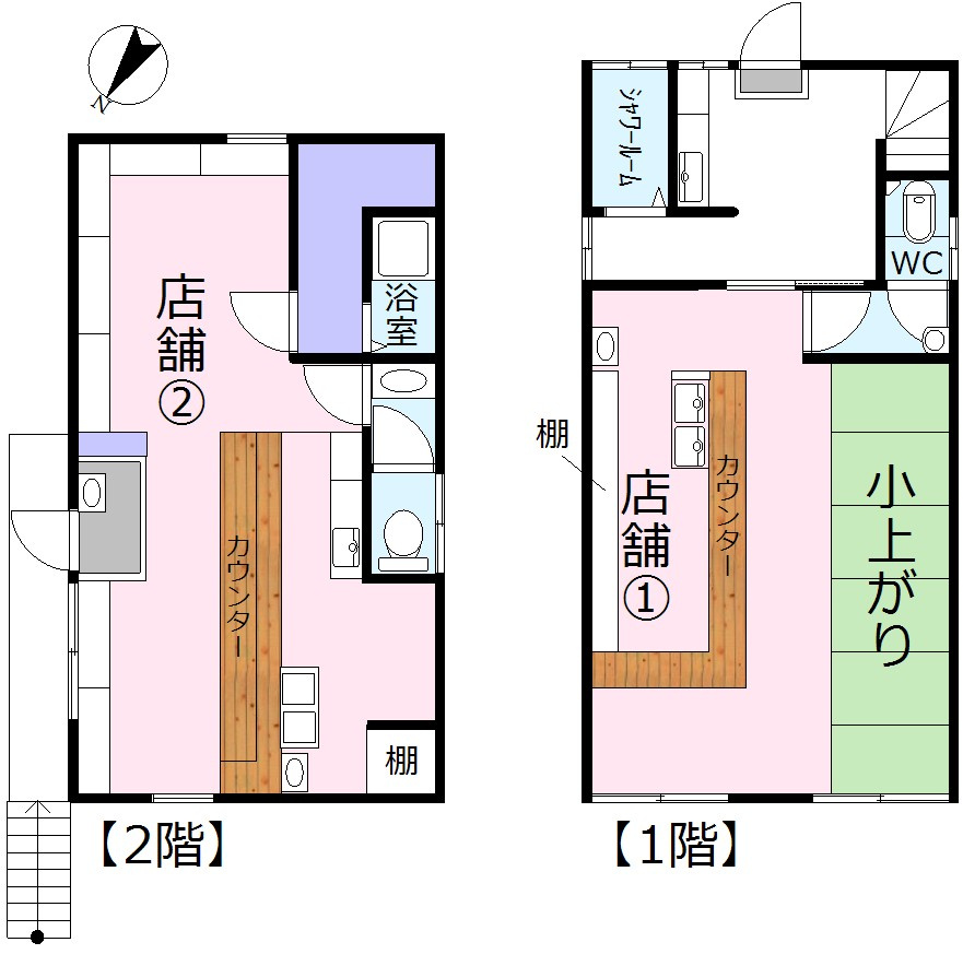 小川町腰越店舗の間取り