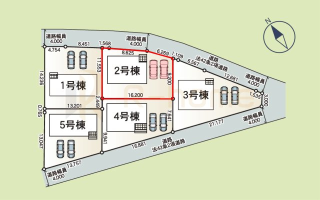 土浦市神立町第9　新築戸建て　2号棟の区画図|大きなお買い物だからこそ、メリット・デメリットを伝えさせて頂きます。
R-homeにお任せください♪