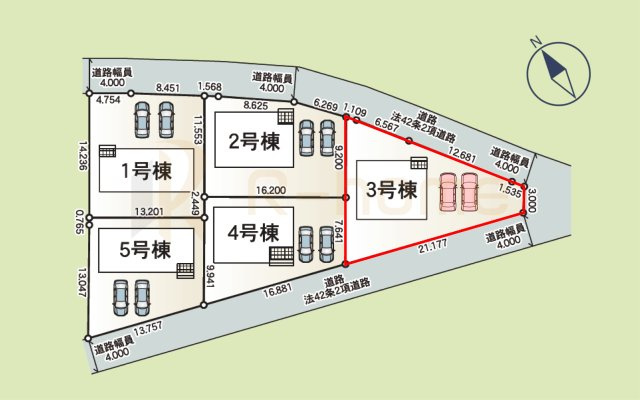 土浦市神立町第9　新築戸建て　3号棟の区画図|大きなお買い物だからこそ、メリット・デメリットを伝えさせて頂きます。
R-homeにお任せください♪