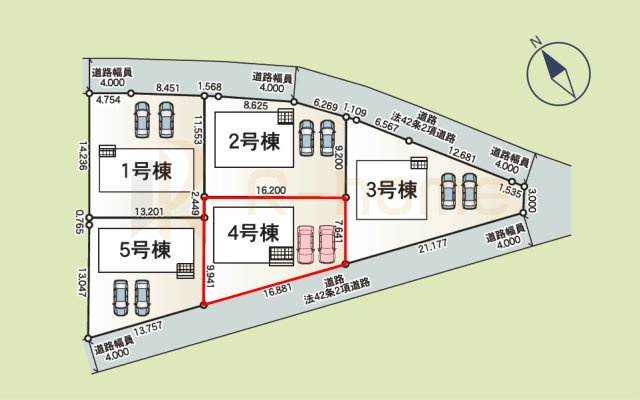 土浦市神立町第9　新築戸建て　4号棟の区画図|大きなお買い物だからこそ、メリット・デメリットを伝えさせて頂きます。
R-homeにお任せください♪