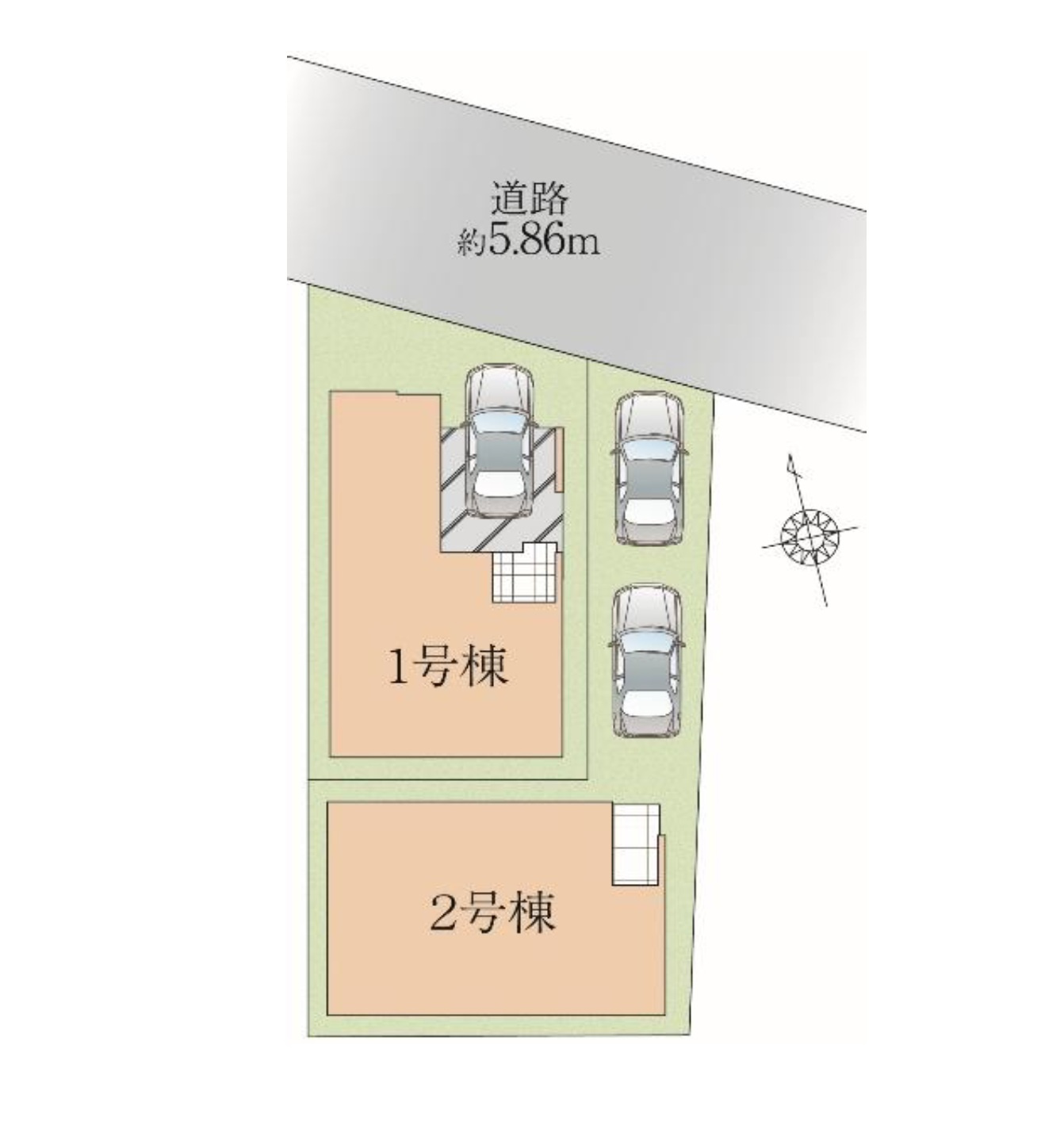福岡市早良区南庄3丁目第1-2棟（1号棟）　の区画図|配置図（1号棟）