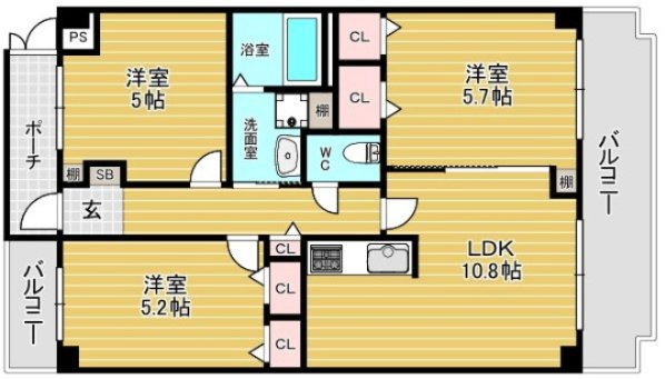 大阪城公園スカイハイツの間取り