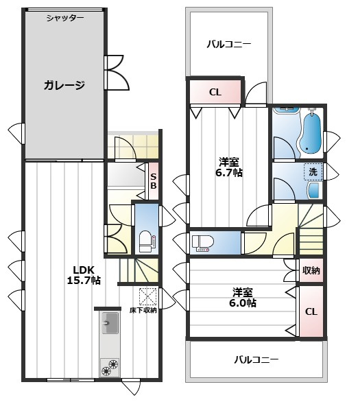 富士見台ガレージハウスの間取り