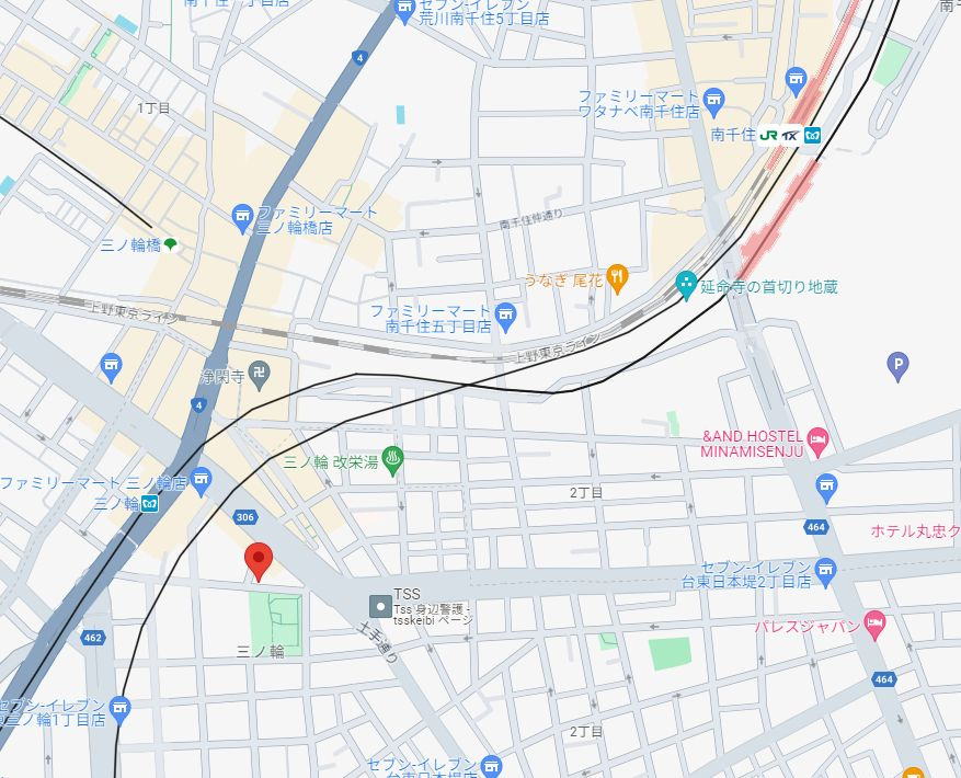 ラヴィエント三ノ輪パークサイドの地図