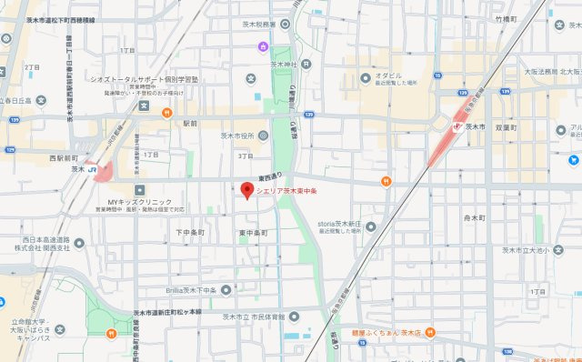 シエリア茨木東中条の地図