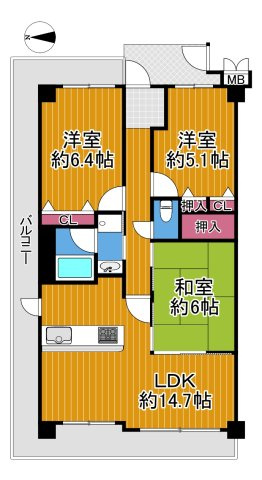 フェルティ・パーク平野ウエストコートの間取り