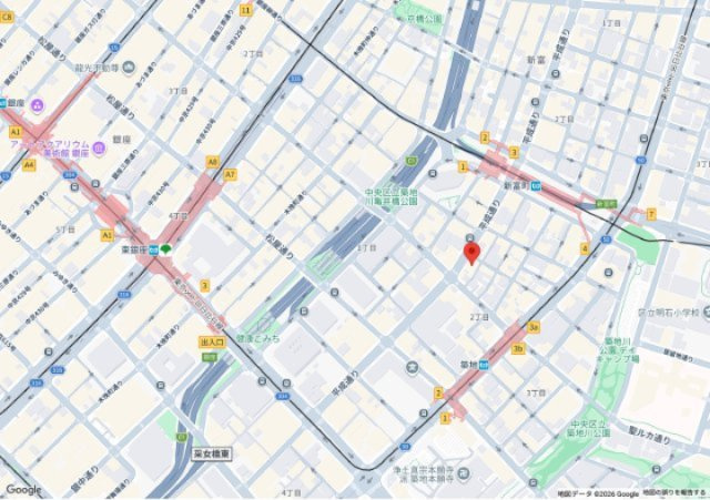 築地永谷タウンプラザの地図