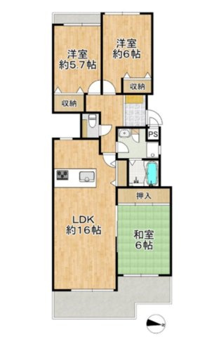 グランドメゾン六甲箕岡の間取り|2026年5月リフォーム済