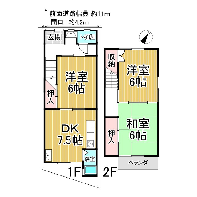 浄土寺下南田町 中古戸建の間取り
