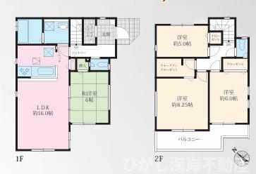 平塚市諏訪町　新築戸建の間取り|南向き　4LDK