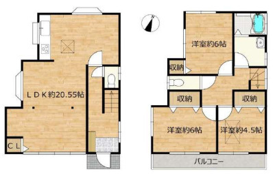 所沢市下安松中古戸建の間取り