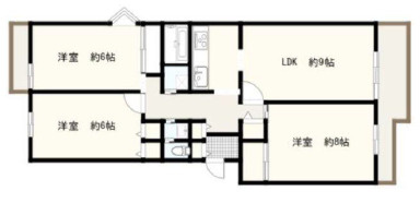 四條畷市田原台７丁目の賃貸マンションの間取り