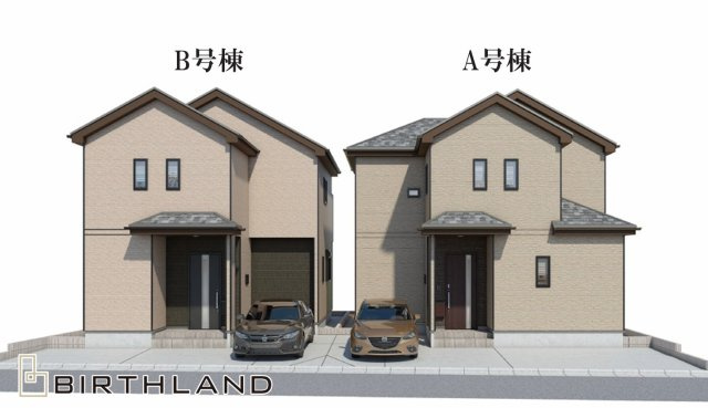 新築戸建・新築建売　福島市宮下町　第四小・第四中の外観パース|【完成予想図】2026年8月中旬完成予定です！現地ご案内可能です♪