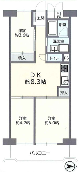 【間取り】 | 今福グランドハイツ