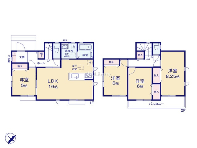つくば市高野台3丁目　新築戸建　B号棟の間取り
