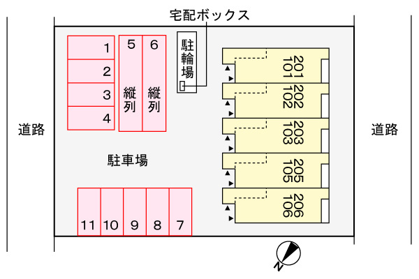 アネックス・タカノの駐車場