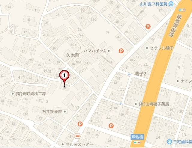 横浜市磯子区磯子７丁目の賃貸マンションの地図