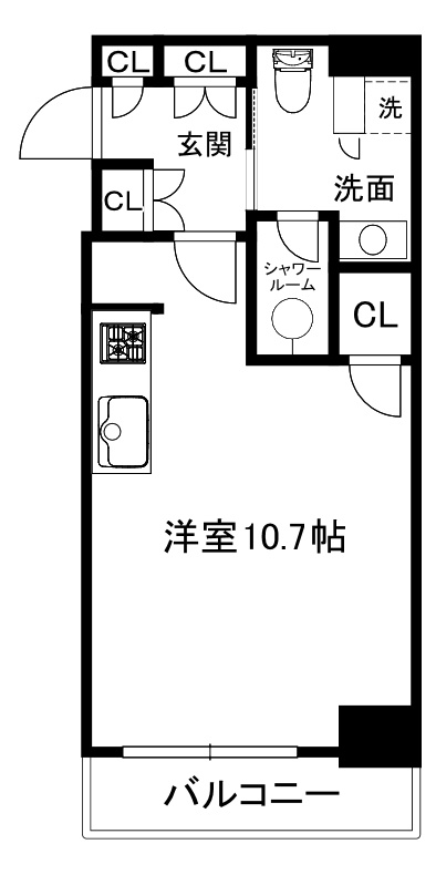 大阪市中央区安堂寺町１丁目の賃貸マンションの間取り