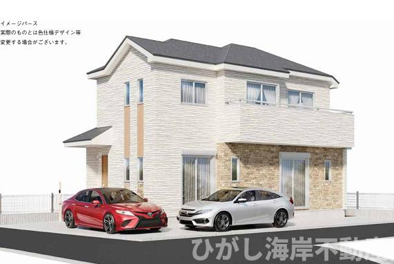 藤沢市鵠沼松が岡２丁目　新築戸建の外観パース|イメージパスですので実際のものと多少異なります
