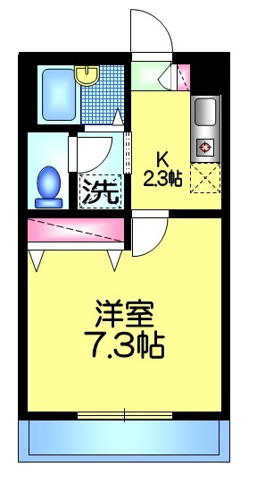 メゾン川島Ⅱの間取り|【間取り】　7.4帖の洋室