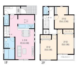 平塚市平塚3丁目　売地　全２区画の参考プラン|参考プラン