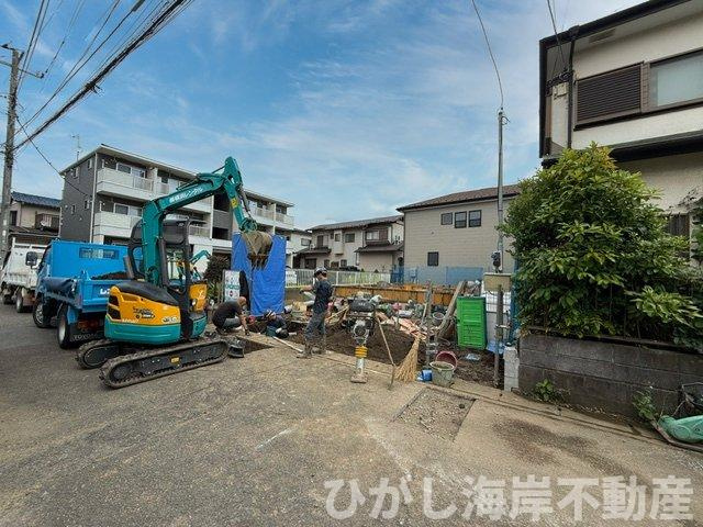 茅ヶ崎市香川5丁目　新築戸建　の外観|6月5日撮影　建築中　現地外観