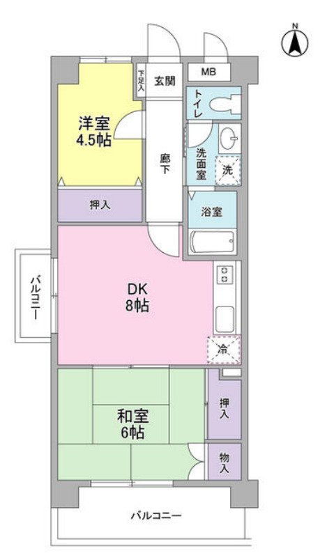 小金井市緑町５丁目の賃貸マンションの間取り