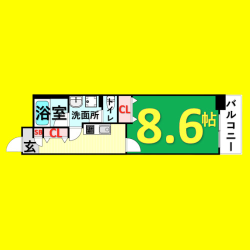 Enchante 泉　名古屋市賃貸　仲介手数料無料の間取り