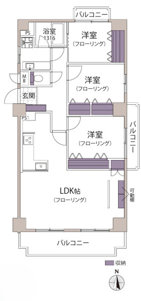【間取り】 | ロマネスク六本松第2、A棟☆仲介手数料無料☆