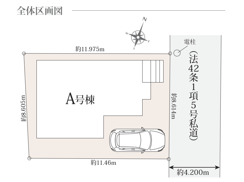 新築／志木市中宗岡3丁目の区画図|駐車スペースあり！（車種による）