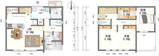 ☆選べる家具プレゼント☆空港通７丁目　新築戸建　3LDKの間取り