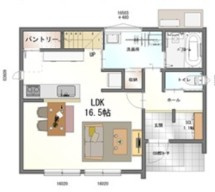 ☆選べる家具プレゼント☆空港通７丁目　新築戸建　3LDKの間取り|1階