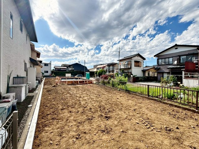 【庭】 | 阿見町若栗第7　新築戸建　2号棟 | 家族みんなで広～いお庭でバーベキューが楽しめます(^^♪
５月２９日撮影