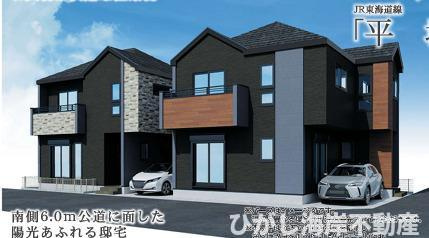 平塚市平塚2丁目  　新築戸建　全２棟の外観パース|イメージパスですので実際のものと多少異なります