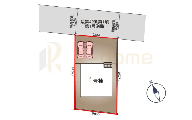 古河市関戸第1　新築戸建て　1号棟の区画図|大きなお買い物だからこそ、メリット・デメリットを伝えさせて頂きます。
R-homeにお任せください♪
