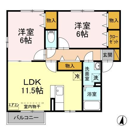 イースト・コート Bの間取り