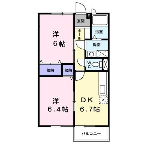 ヴィレッジ龍馬　Ｃの間取り