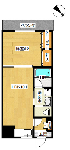 ピアコートBの間取り|反転あり
