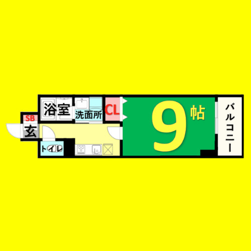 レジディア東桜　名古屋市賃貸　仲介手数料無料の間取り