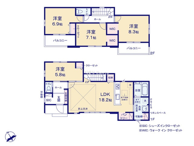 取手市井野8期　新築戸建　2号棟の間取り